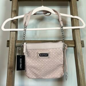Ellen Tracy Cameo Pink Mariah Mid Crossbody Purse with Medallion NWT